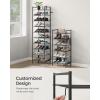 imageSONGMICS Narrow Shoe Rack  Sturdy 8 Tier Metal Tall Shoe Rack Shelf Slim Shoe Storage Organizer for Closet Entryway Small Spaces BronzeBlack