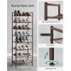 imageSONGMICS Narrow Shoe Rack  Sturdy 8 Tier Metal Tall Shoe Rack Shelf Slim Shoe Storage Organizer for Closet Entryway Small Spaces BronzeBronze