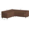 imageSONGMICS Outdoor Sectional Cover LShaped Sofa Cover Waterproof Outdoor Furniture Cover 102 x 35 x 31236 Inches Brown UGSC226R01