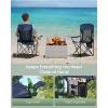 imageSONGMICS Oversized Lumbar Support Camping Chair HeavyDuty Outdoor Folding Chair Comfortable Padded Glamping Cooler Bag Weight Capacity 450 lb Ink Black UGCB066B01Harbor Blue