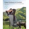 imageSONGMICS Oversized Lumbar Support Camping Chair HeavyDuty Outdoor Folding Chair Comfortable Padded Glamping Cooler Bag Weight Capacity 450 lb Ink Black UGCB066B01Gray  Black