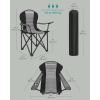 imageSONGMICS Oversized Lumbar Support Camping Chair HeavyDuty Outdoor Folding Chair Comfortable Padded Glamping Cooler Bag Weight Capacity 450 lb Ink Black UGCB066B01Gray  Black