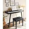 imageSONGMICS Piano Bench with Padded Cushion and Storage Compartment for Music Books Vanity Stool Tufted Wooden Piano Seat 138 x 22 x 195 Inches Black ULPB55HBlack