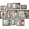 imageSONGMICS Picture Frames Collage Picture Frames Set of 10 Two 8x10 Four 5x7 Four 4x6 Photo Frame for Wall Gallery Decor Table Display Glass Rustic Brown URPF010X01Ink Black