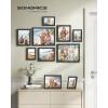 imageSONGMICS Picture Frames Collage Picture Frames Set of 10 Two 8x10 Four 5x7 Four 4x6 Photo Frame for Wall Gallery Decor Table Display Glass Rustic Brown URPF010X01Ink Black