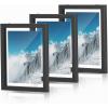 imageSONGMICS Picture Frames Set of 7 Pieces One 11 x 14 Inches Two 8 x 10 Inches Four 6 x 8 Inches with White Mat Real Glass for Multiple Photos Black URPF37BK8 x 10