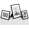 imageSONGMICS Picture Frames Set of 7 Pieces One 11 x 14 Inches Two 8 x 10 Inches Four 6 x 8 Inches with White Mat Real Glass for Multiple Photos Black URPF37BK11 x 14  8 x 10  6 x 8