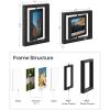 imageSONGMICS Picture Frames Set of 7 Pieces One 11 x 14 Inches Two 8 x 10 Inches Four 6 x 8 Inches with White Mat Real Glass for Multiple Photos Black URPF37BK8 x 10