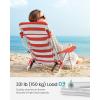 imageSONGMICS Portable Backpack Beach Chair 331 lb Capacity 4 Angles Adjustable Backrest 2 Side Pockets Towel Bar Blue and White UGCB62BURed  White