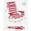imageSONGMICS Portable Backpack Beach Chair 331 lb Capacity 4 Angles Adjustable Backrest 2 Side Pockets Towel Bar Blue and White UGCB62BURed  White