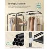imageSONGMICS Portable Closet 512 Inch Large Capacity Wardrobe Closet Organizer with Fabric Cover Hanging Rods and Shelves 512 x 177 x 661 Inches for Bedroom Living Room Dove Grey URYG096G01Black