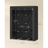 imageSONGMICS Portable Closet 512 Inch Large Capacity Wardrobe Closet Organizer with Fabric Cover Hanging Rods and Shelves 512 x 177 x 661 Inches for Bedroom Living Room Dove Grey URYG096G01Black