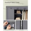 imageSONGMICS Portable Closet 512 Inch Large Capacity Wardrobe Closet Organizer with Fabric Cover Hanging Rods and Shelves 512 x 177 x 661 Inches for Bedroom Living Room Dove Grey URYG096G01Grey