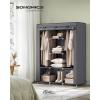 imageSONGMICS Portable Closet 512 Inch Large Capacity Wardrobe Closet Organizer with Fabric Cover Hanging Rods and Shelves 512 x 177 x 661 Inches for Bedroom Living Room Dove Grey URYG096G01Grey