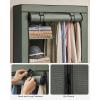 imageSONGMICS Portable Closet Clothes Storage Organizer with 10 Shelves 1 Clothes Hanging Rail NonWoven Fabric Closet Metal Frame 51 x 177 x 661 Inches Grey URYG93GSage Green