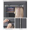 imageSONGMICS Portable Closet Clothes Storage Organizer with 10 Shelves 1 Clothes Hanging Rail NonWoven Fabric Closet Metal Frame 51 x 177 x 661 Inches Grey URYG93GGrey
