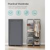 imageSONGMICS Portable Closet Clothes Storage Organizer with 10 Shelves 1 Clothes Hanging Rail NonWoven Fabric Closet Metal Frame 51 x 177 x 661 Inches Grey URYG93GGrey