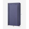 imageSONGMICS Portable Closet Clothes Storage Organizer with 10 Shelves 1 Clothes Hanging Rail NonWoven Fabric Closet Metal Frame 51 x 177 x 661 Inches Grey URYG93GDark Blue