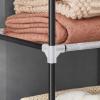 imageSONGMICS Portable Closet Clothes Storage Organizer with 6 Shelves 1 Clothes Hanging Rail NonWoven Fabric Closet Metal Frame Herringbone Pattern 346 x 177 x 661 Inches Black URYG084B22Grey