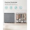 imageSONGMICS Portable Closet Wardrobe Closet Organizer with Cover 4 Hanging Rods and Shelves 4 Side Pockets 669 x 177 x 657 Inches Large Capacity for Bedroom Living Room Gray URYG094G02Grey