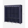 imageSONGMICS Portable Closet Wardrobe Closet Organizer with Cover 4 Hanging Rods and Shelves 4 Side Pockets 669 x 177 x 657 Inches Large Capacity for Bedroom Living Room Gray URYG094G02Dark Blue