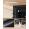 imageSONGMICS Portable Closet Wardrobe Closet Organizer with Cover 4 Hanging Rods and Shelves 4 Side Pockets 669 x 177 x 657 Inches Large Capacity for Bedroom Living Room Gray URYG094G02Ink Black