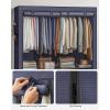 imageSONGMICS Portable Closet Wardrobe Closet Organizer with Cover 4 Hanging Rods and Shelves 4 Side Pockets 669 x 177 x 657 Inches Large Capacity for Bedroom Living Room Gray URYG094G02Dark Blue