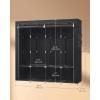 imageSONGMICS Portable Closet Wardrobe Closet Organizer with Cover 4 Hanging Rods and Shelves 4 Side Pockets 669 x 177 x 657 Inches Large Capacity for Bedroom Living Room Gray URYG094G02Ink Black