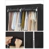 imageSONGMICS Portable Closet Wardrobe Closet Organizer with Cover 4 Hanging Rods and Shelves 4 Side Pockets 669 x 177 x 657 Inches Large Capacity for Bedroom Living Room Gray URYG094G02Ink Black