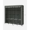 imageSONGMICS Portable Closet Wardrobe Closet Organizer with Cover 4 Hanging Rods and Shelves 4 Side Pockets 669 x 177 x 657 Inches Large Capacity for Bedroom Living Room Gray URYG094G02Sage Green