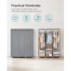 imageSONGMICS Portable Closet Wardrobe Closet Organizer with Cover 4 Hanging Rods and Shelves 4 Side Pockets 669 x 177 x 657 Inches Large Capacity for Bedroom Living Room Gray URYG094G02Grey