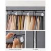 imageSONGMICS Portable Closet Wardrobe Closet Organizer with Cover 4 Hanging Rods and Shelves 4 Side Pockets 669 x 177 x 657 Inches Large Capacity for Bedroom Living Room Gray URYG094G02Grey