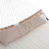 imageSONGMICS Quilted Hammock with Curved Bamboo Spreaders Pillow 787 x 551 Inches Holds up to 495 lb Blue and Beige Rhombus UGDC034I02Cream  Beige