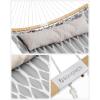 imageSONGMICS Quilted Hammock with Curved Bamboo Spreaders Pillow 787 x 551 Inches Holds up to 495 lb Blue and Beige Rhombus UGDC034I02Gray  Beige Rhombus
