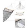 imageSONGMICS Quilted Hammock with Curved Bamboo Spreaders Pillow 787 x 551 Inches Holds up to 495 lb Blue and Beige Rhombus UGDC034I02Gray  Beige Rhombus