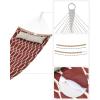 imageSONGMICS Quilted Hammock with Curved Bamboo Spreaders Pillow 787 x 551 Inches Holds up to 495 lb Blue and Beige Rhombus UGDC034I02Red  Beige Rhombus