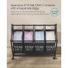 imageSONGMICS Rolling Laundry Sorter Basket with 4 Removable Bags Laundry Hamper Cart for Bedroom Bathroom 4 x 119 Gallons Slate Gray URLS103G01Ink Black