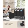 imageSONGMICS Rolling Laundry Sorter Basket with 4 Removable Bags Laundry Hamper Cart for Bedroom Bathroom 4 x 119 Gallons Slate Gray URLS103G01Ink Black