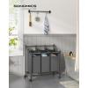 imageSONGMICS Rolling Laundry Sorter Basket with 4 Removable Bags Laundry Hamper Cart for Bedroom Bathroom 4 x 119 Gallons Slate Gray URLS103G01Slate Gray