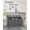 imageSONGMICS Rolling Laundry Sorter Basket with 4 Removable Bags Laundry Hamper Cart for Bedroom Bathroom 4 x 119 Gallons Slate Gray URLS103G01Slate Gray
