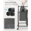 imageSONGMICS Rolling Laundry Sorter Basket with 4 Removable Bags Laundry Hamper Cart for Bedroom Bathroom 4 x 119 Gallons Slate Gray URLS103G01Slate Gray