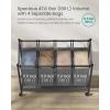 imageSONGMICS Rolling Laundry Sorter Basket with 4 Removable Bags Laundry Hamper Cart for Bedroom Bathroom 4 x 119 Gallons Slate Gray URLS103G01Slate Gray