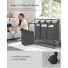 imageSONGMICS Rolling Laundry Sorter Basket with 4 Removable Bags Laundry Hamper Cart for Bedroom Bathroom 4 x 119 Gallons Slate Gray URLS103G01Slate Gray