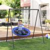 imageSONGMICS Saucer Tree Swing 40 Inch 700 lb Load Includes Hanging Kit Blue and Black UGSW001Q01