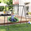 imageSONGMICS Saucer Tree Swing 40 Inch 700 lb Load Includes Hanging Kit Green and Black UGSW001G01