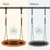 imageSONGMICS Saucer Tree Swing 40 Inch 700 lb Load Textilene Fabric Includes Hanging Kit for Kids Outdoor Indoor Heavy Duty Safe Durable Easy Install Backyard and Home Orange and Black UGSW001O01