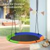 imageSONGMICS Saucer Tree Swing 40 Inch 700 lb Load Textilene Fabric includes Hanging Kit for Kids Outdoor Indoor Heavy Duty Safe Durable Easy Install for Backyard and Home Multicolor UGSW001O02