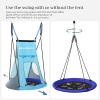 imageSONGMICS Saucer Tree Swing Tent 40 Inch 700 lb Load Textilene Fabric Includes Hanging Kit for Kids Outdoor Indoor Detachable Heavy Duty Safe Durable Easy Install Blue UGSW002Q01