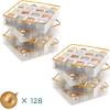 imageSONGMICS Set of 2 Large Christmas Ornament Storage Boxes 16 Trays Hold 256 Balls up to 3Inch Plastic Christmas Storage Containers with Lids Dual Zippers Side Handles Sandy Gold URFB029A07Sandy Gold