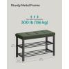 imageSONGMICS Shoe Bench Storage Bench Entryway Bench with Cushion Shoe Shelf with Seat SpaceSaving Modern Style for Living Room Bedroom Hallway Dark Gray and Ink Black ULBS57GYZForest Green  Ink Black